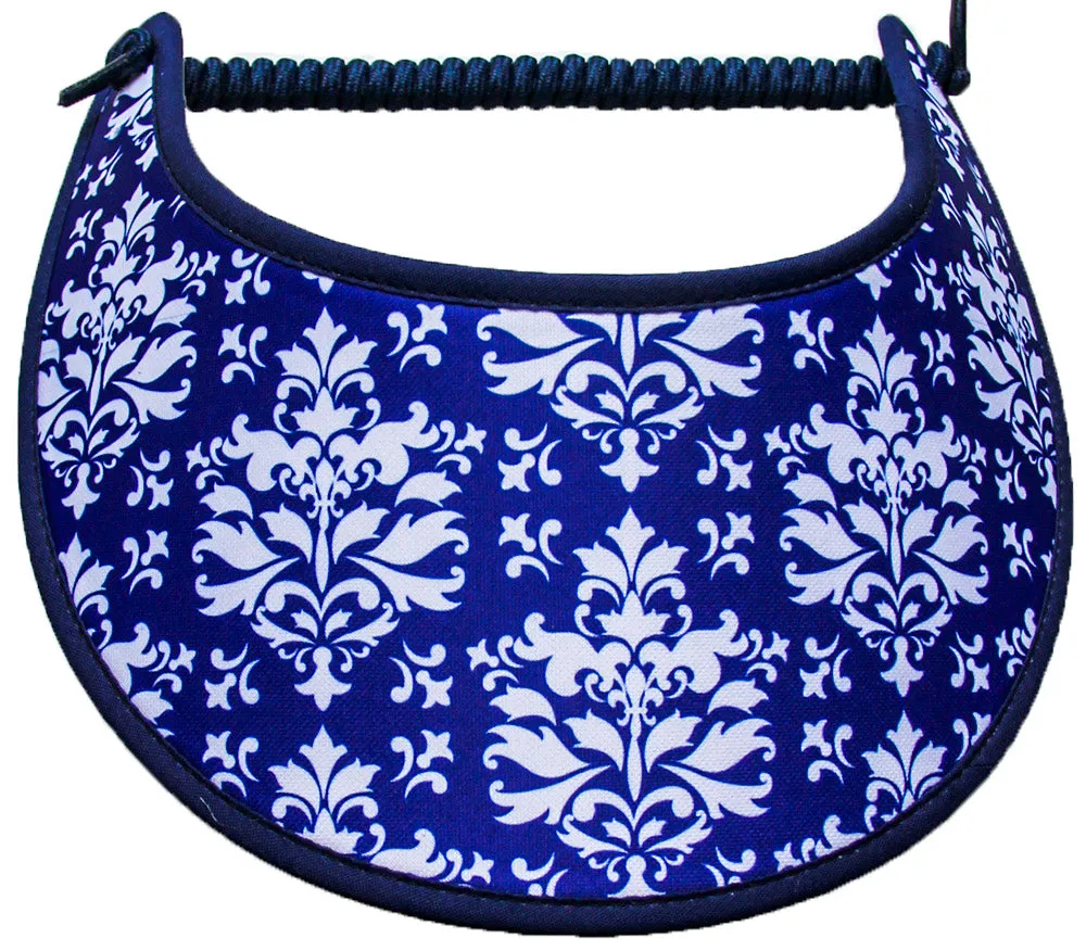 M340 Damask on Royal Blue Sun Visor