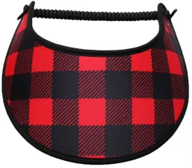 M720 Buffalo Plaid Print Sun Visor in  Red & Black and Black Trim