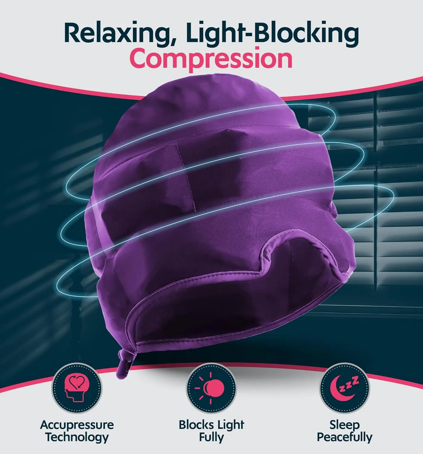Magic Gel Migraine Ice Head Wrap | Real Migraine & Headache Relief | The Original Headache Cap | Cold, Comfortable, Dark & Cool; Endorsed by Physicians, Loved by Thousands - (2 Pack, Purple)