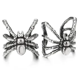Mens Women Steel Vintage Spider Ear Cuff Ear Clip Non-Piercing Clip On Earrings