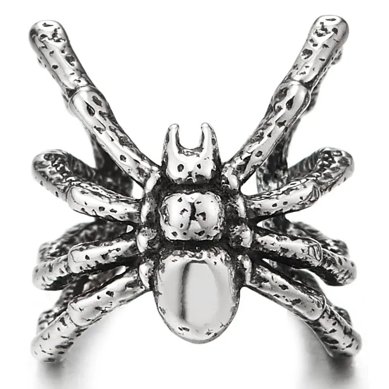 Mens Women Steel Vintage Spider Ear Cuff Ear Clip Non-Piercing Clip On Earrings