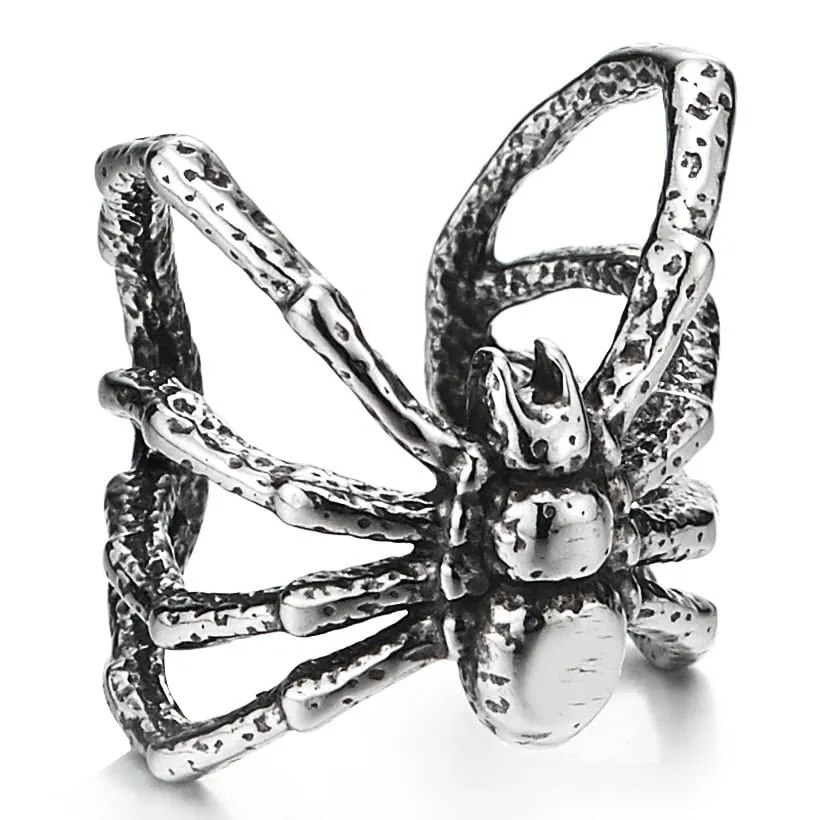 Mens Women Steel Vintage Spider Ear Cuff Ear Clip Non-Piercing Clip On Earrings