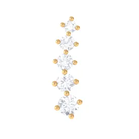 Minimal Moissanite Gold Crawler Earring For Helix Piercing