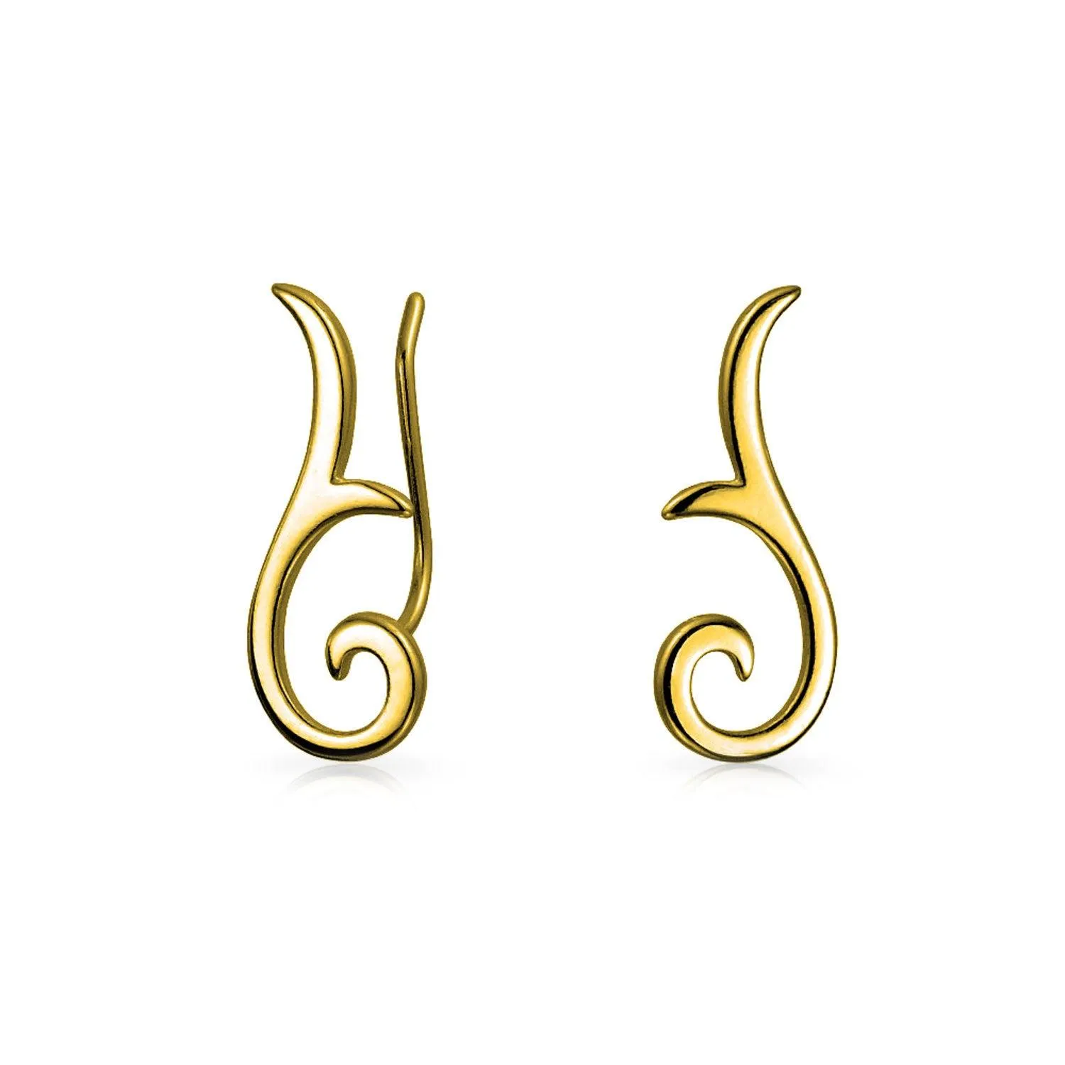 Minimalist Geometric Ear Cuff Cartilage Climbers 14K Rose Gold Plated Silver