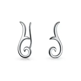 Minimalist Geometric Ear Cuff Cartilage Climbers 14K Rose Gold Plated Silver