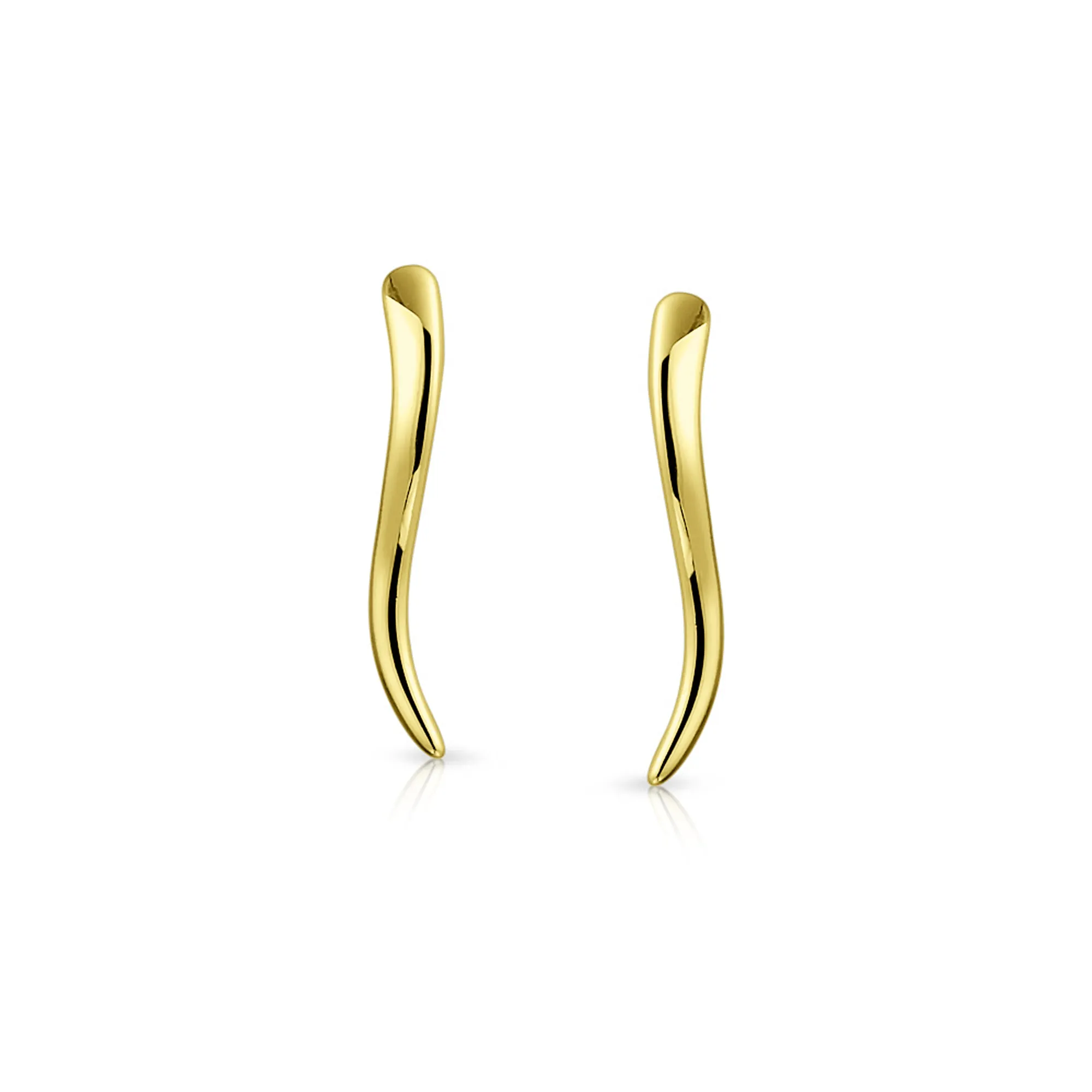 Minimalist Geometric Ear Cuff Cartilage Earrings 14K Gold Plated Sterling Silver