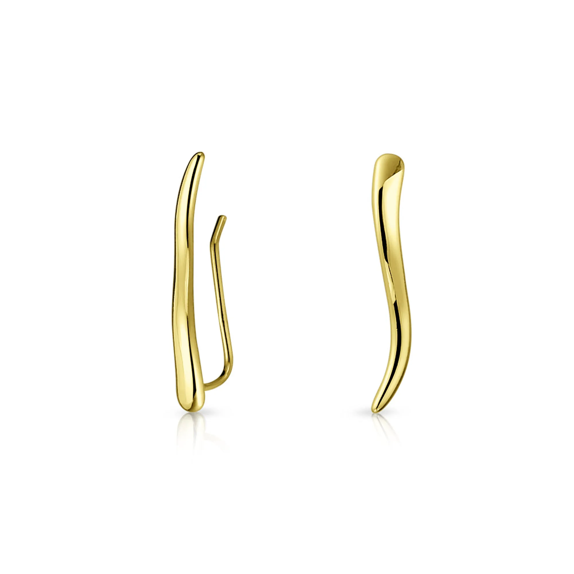 Minimalist Geometric Ear Cuff Cartilage Earrings 14K Gold Plated Sterling Silver