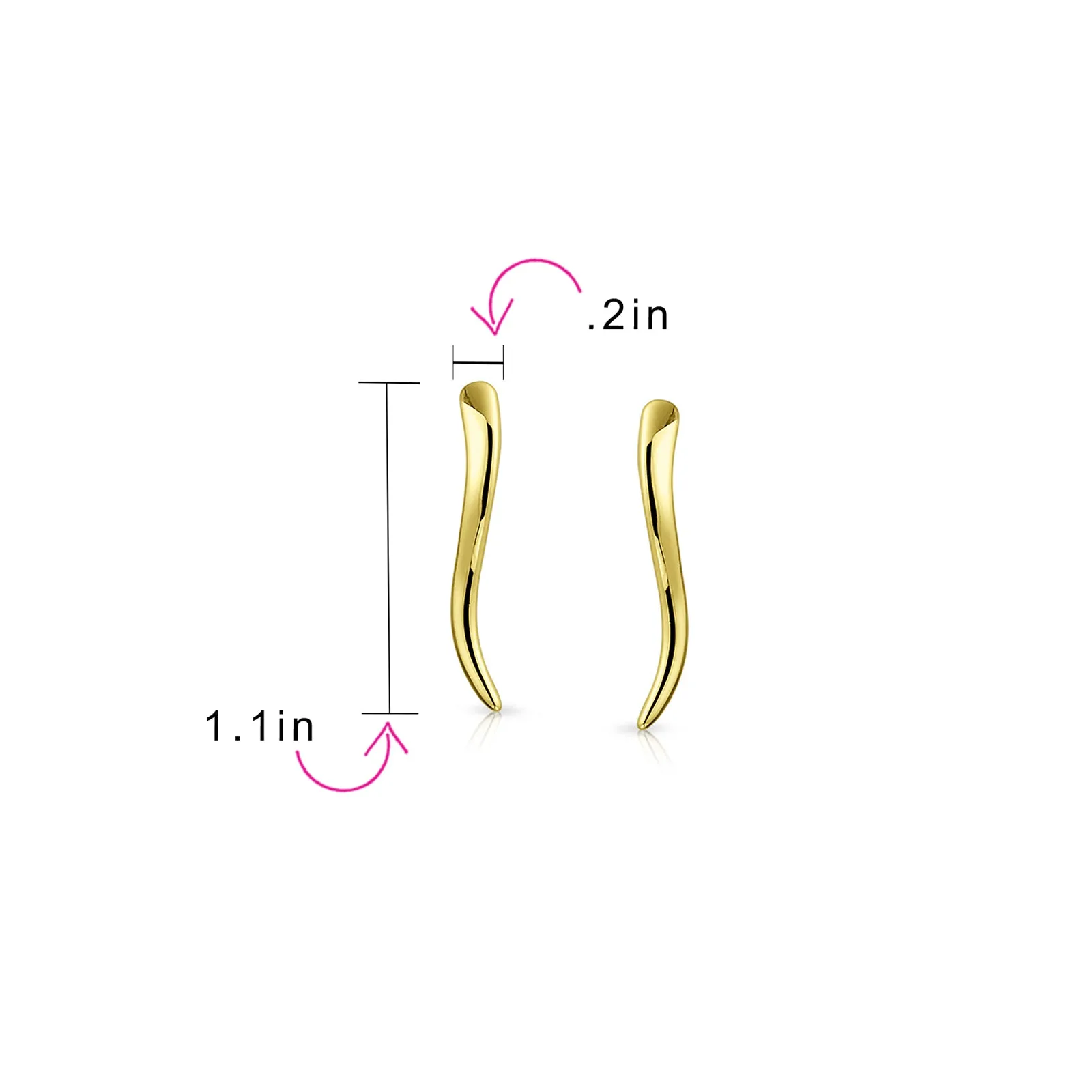 Minimalist Geometric Ear Cuff Cartilage Earrings 14K Gold Plated Sterling Silver