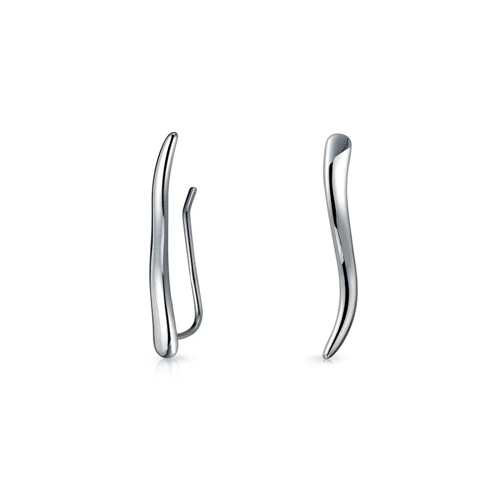 Minimalist Geometric Ear Cuff Cartilage Earrings 14K Gold Plated Sterling Silver