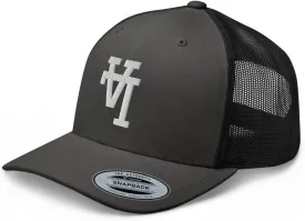 NG Upside Down LA Embroidered Curved Bill Trucker Hat Mid Crown Adjustable Los Angeles Cap
