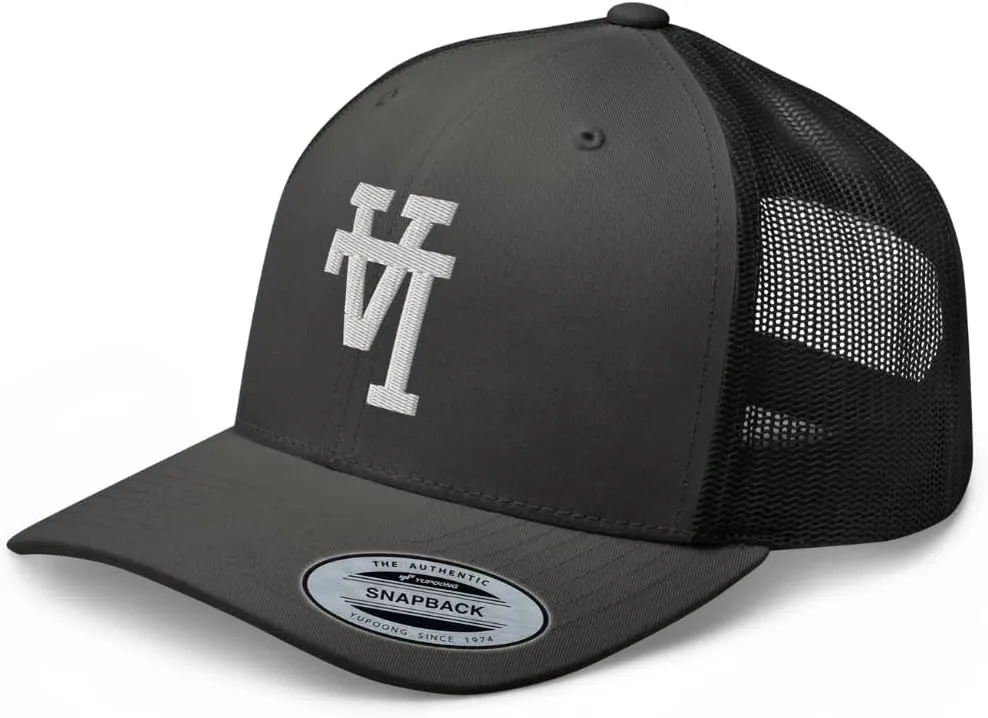 NG Upside Down LA Embroidered Curved Bill Trucker Hat Mid Crown Adjustable Los Angeles Cap