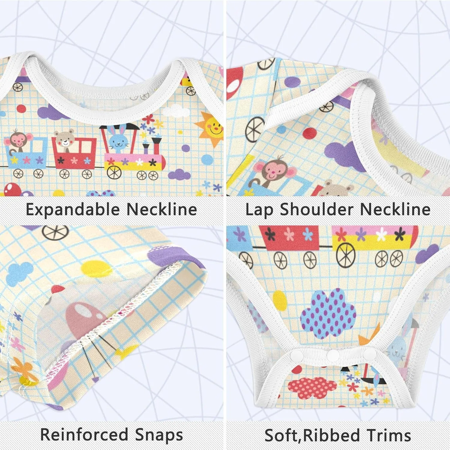 Ollabaky Unisex Baby Bodysuits Short-Sleeve Cotton Baby Clothes for Girls Boys 0-24 Months