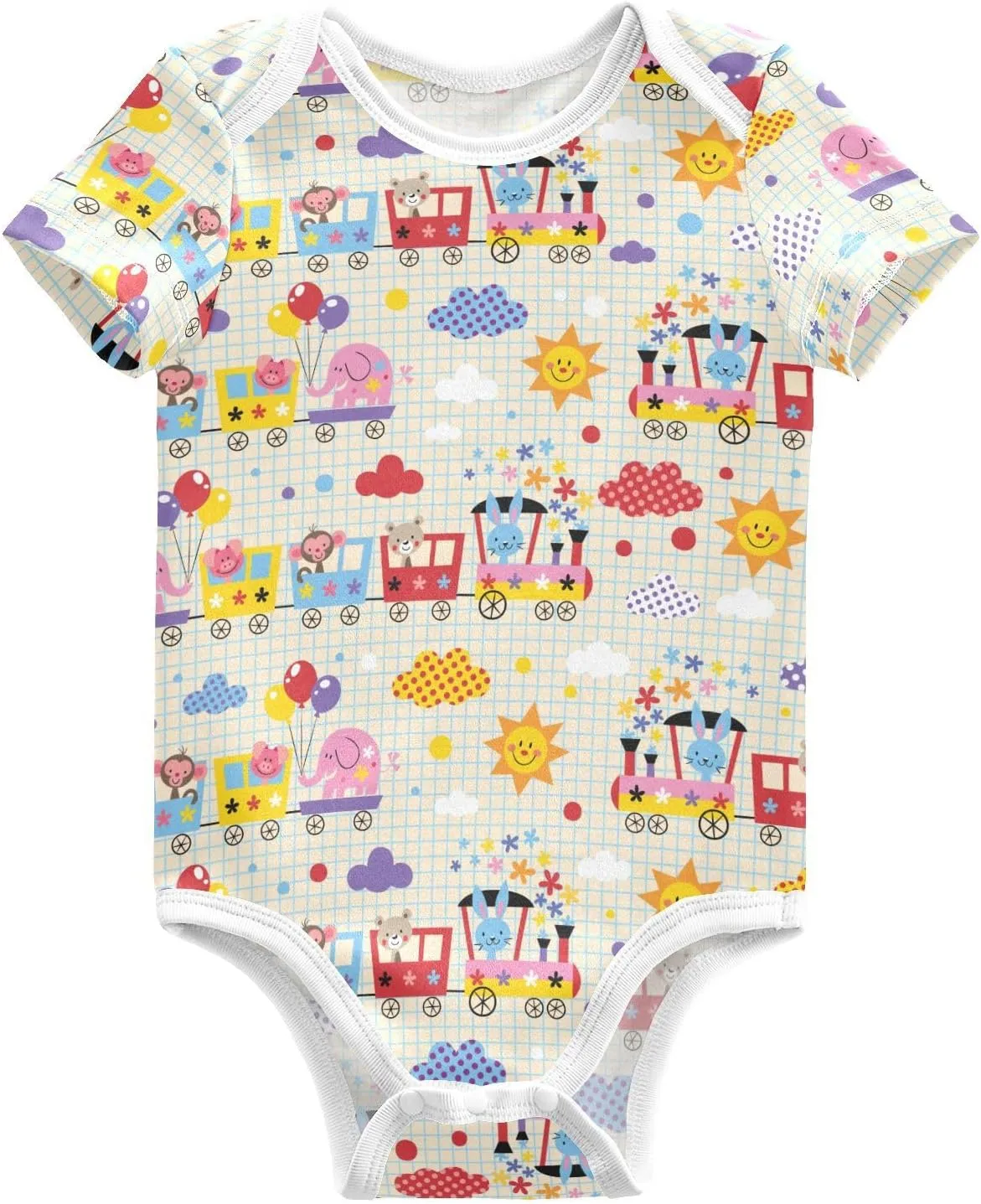 Ollabaky Unisex Baby Bodysuits Short-Sleeve Cotton Baby Clothes for Girls Boys 0-24 Months