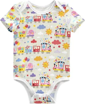 Ollabaky Unisex Baby Bodysuits Short-Sleeve Cotton Baby Clothes for Girls Boys 0-24 Months