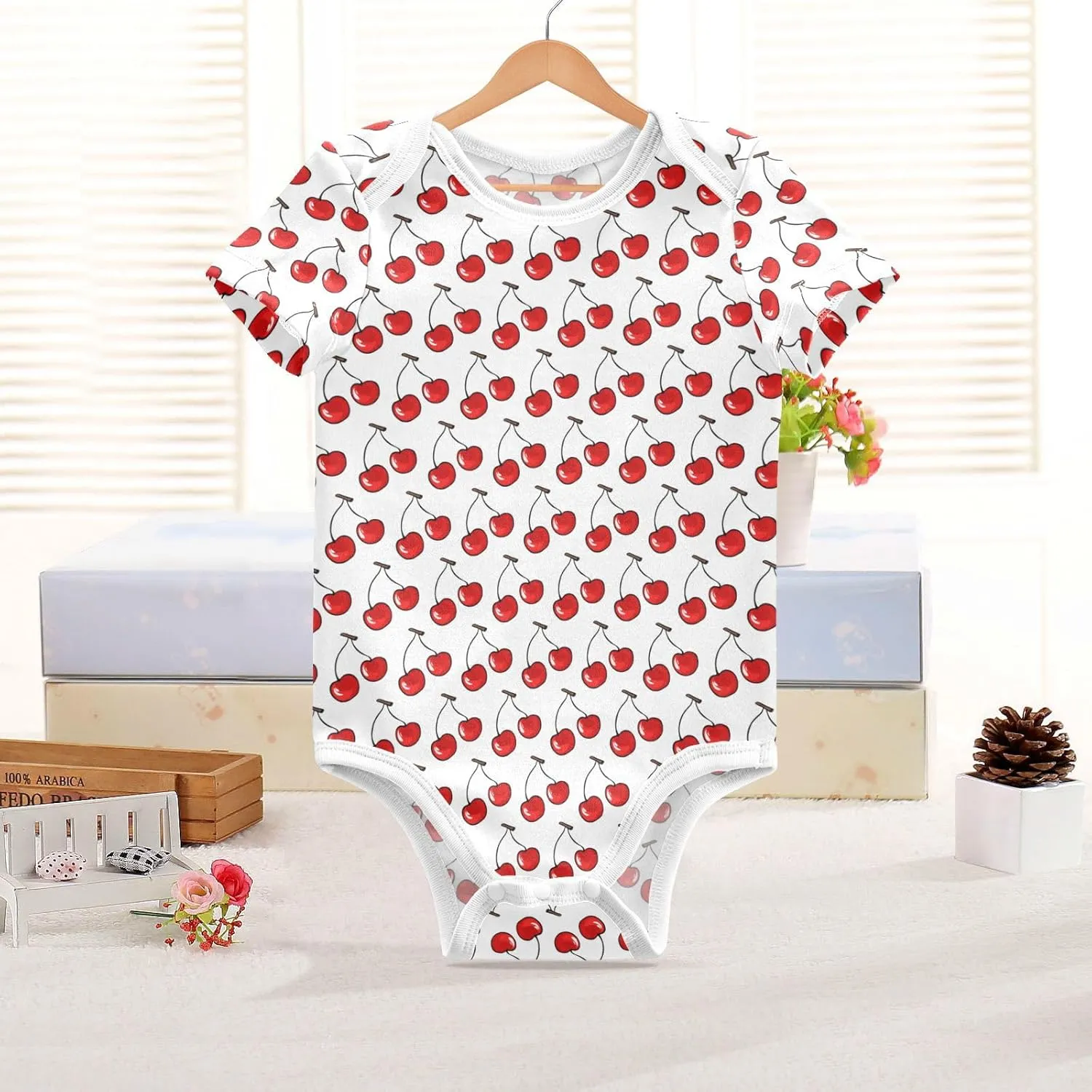 Ollabaky Unisex Baby Bodysuits Short-Sleeve Cotton Baby Clothes for Girls Boys 0-24 Months