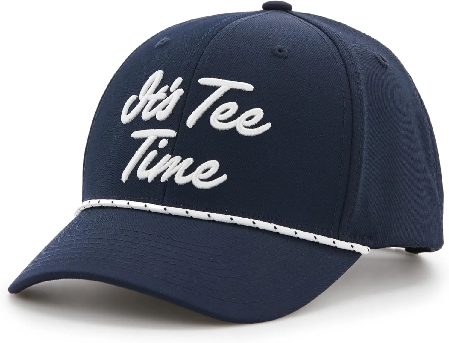 PGA TOUR Tee Time Script Golf Cap, Pre-Curved Visor, Ventilated and Durable, Performance Hats for Men
