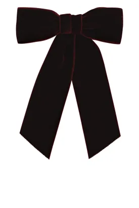 Pinot Wide Velvet Bow Barrette