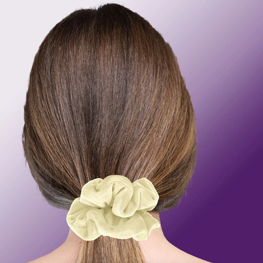 Plush Velvet Scrunchie Available in 3 Sizes Made in the USA Ivory