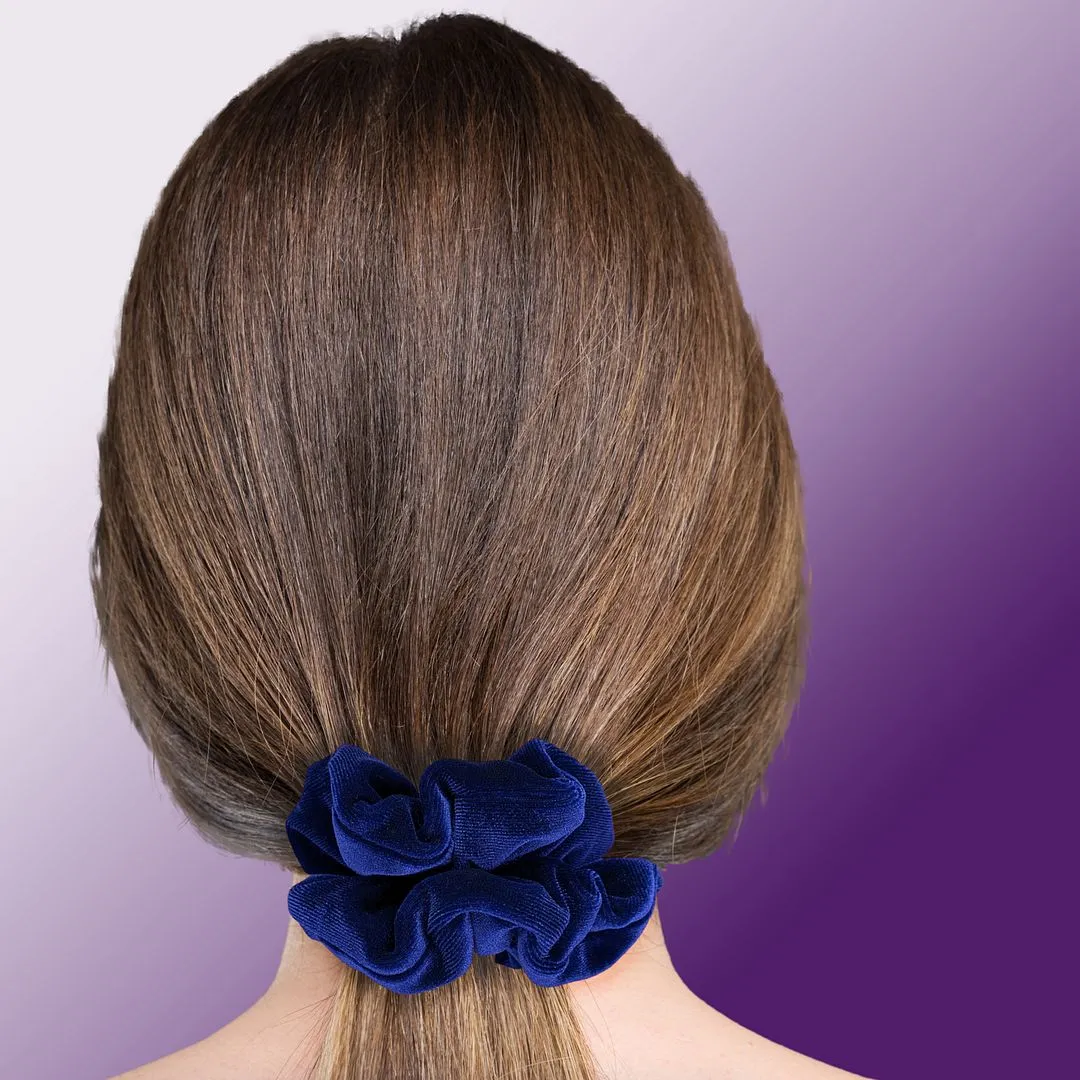 Plush Velvet Scrunchie Available in 3 Sizes Made in the USA Navy