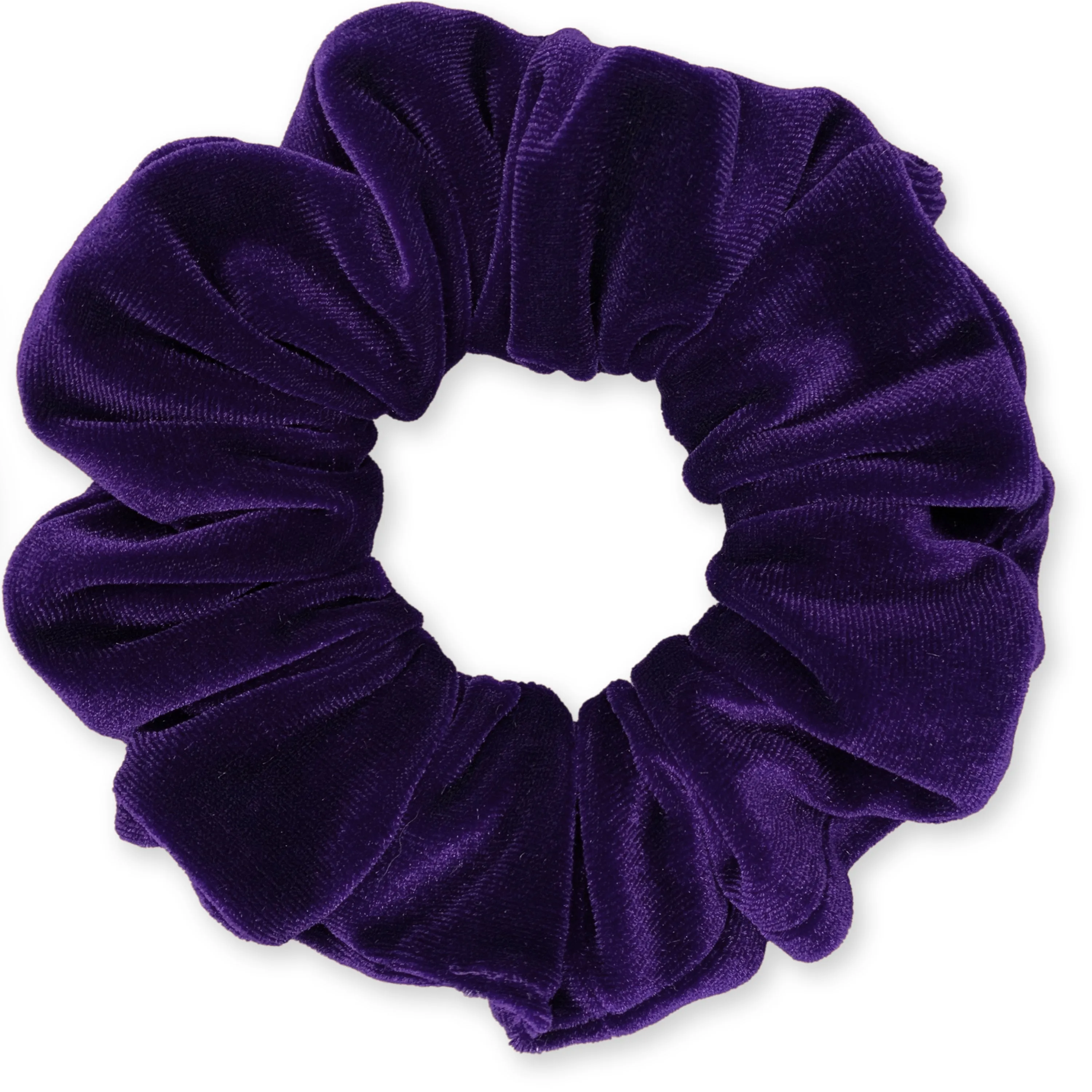 Plush Velvet Scrunchie Available in 3 Sizes Made in the USA Purple Dark