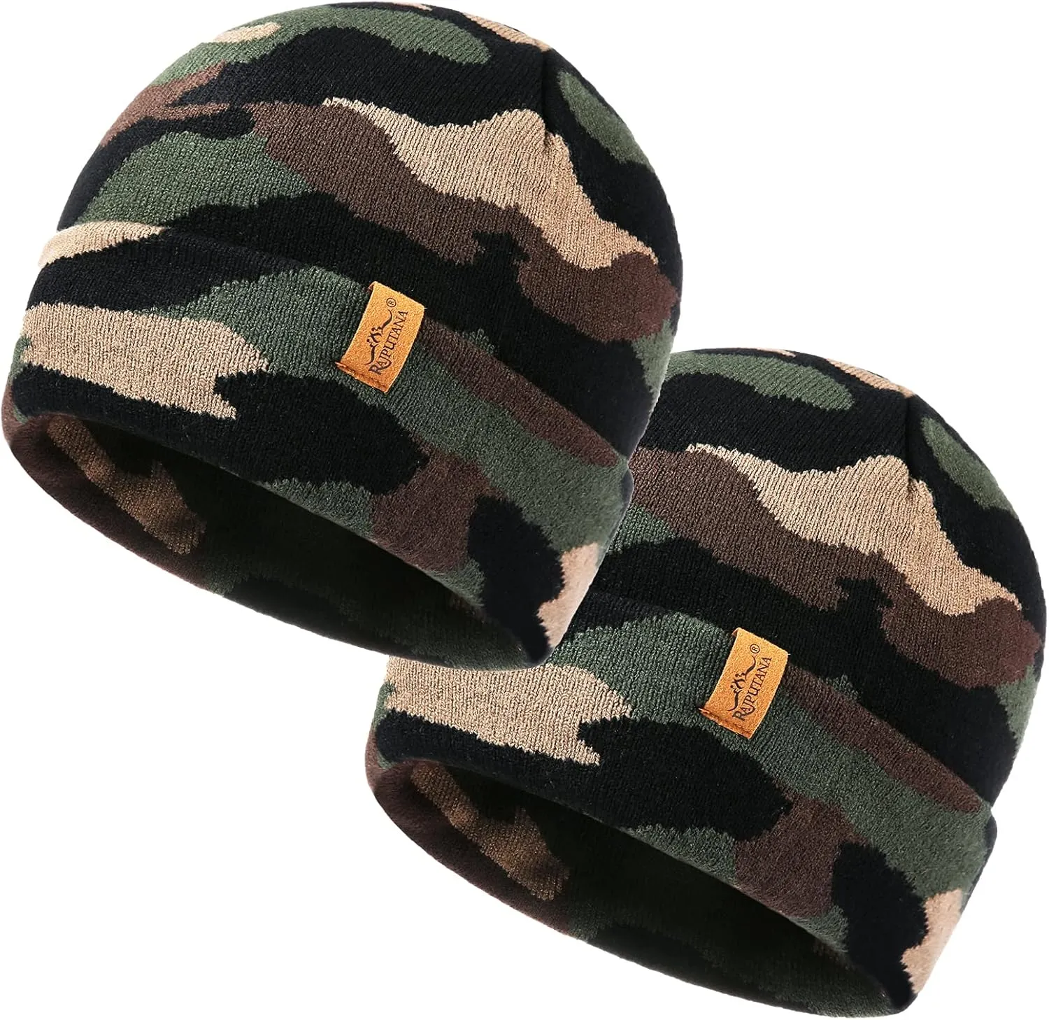 Rajputana 1 & 2 Packs Unisex Knit Winter Beanie Hats Cap Set for Men and Women