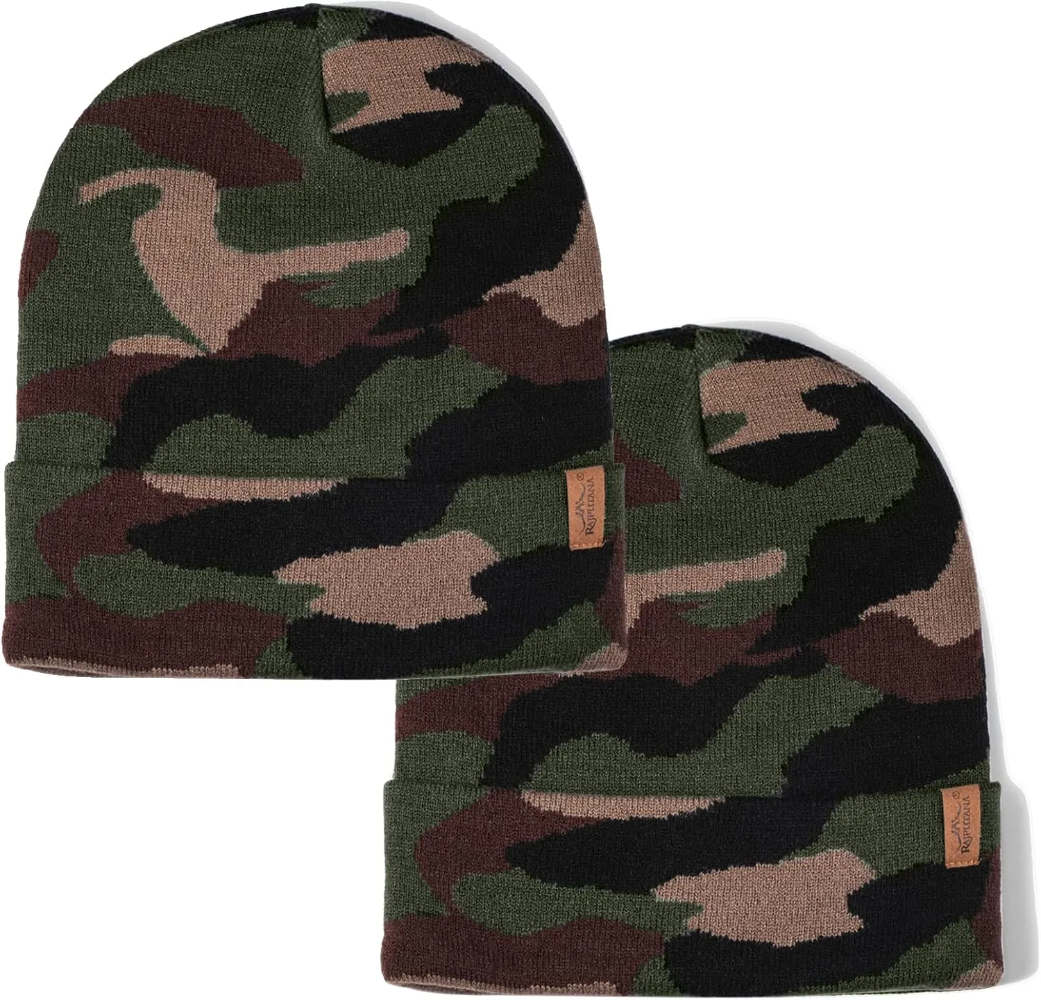 Rajputana 1 & 2 Packs Unisex Knit Winter Beanie Hats Cap Set for Men and Women