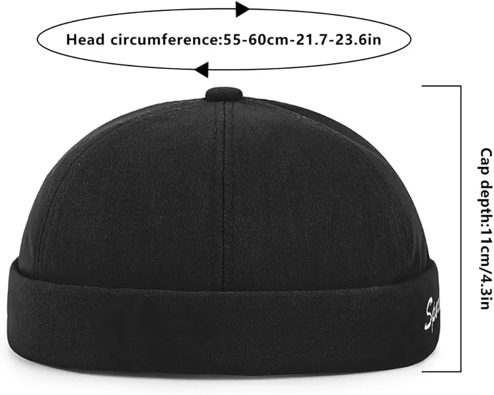 Retro Brimless Skullcap Hat Docker Cap,Sailor Worker Hat Beanie Hat for Mens