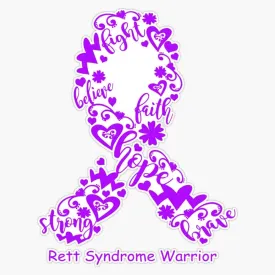 Rett Syndrome Warrior Rett Syndrome Ribbon Strong Hope Believe Fight Faith Brave Sticker Vinyl Decal Car Laptop Wall Window Bumper Sticker 5"