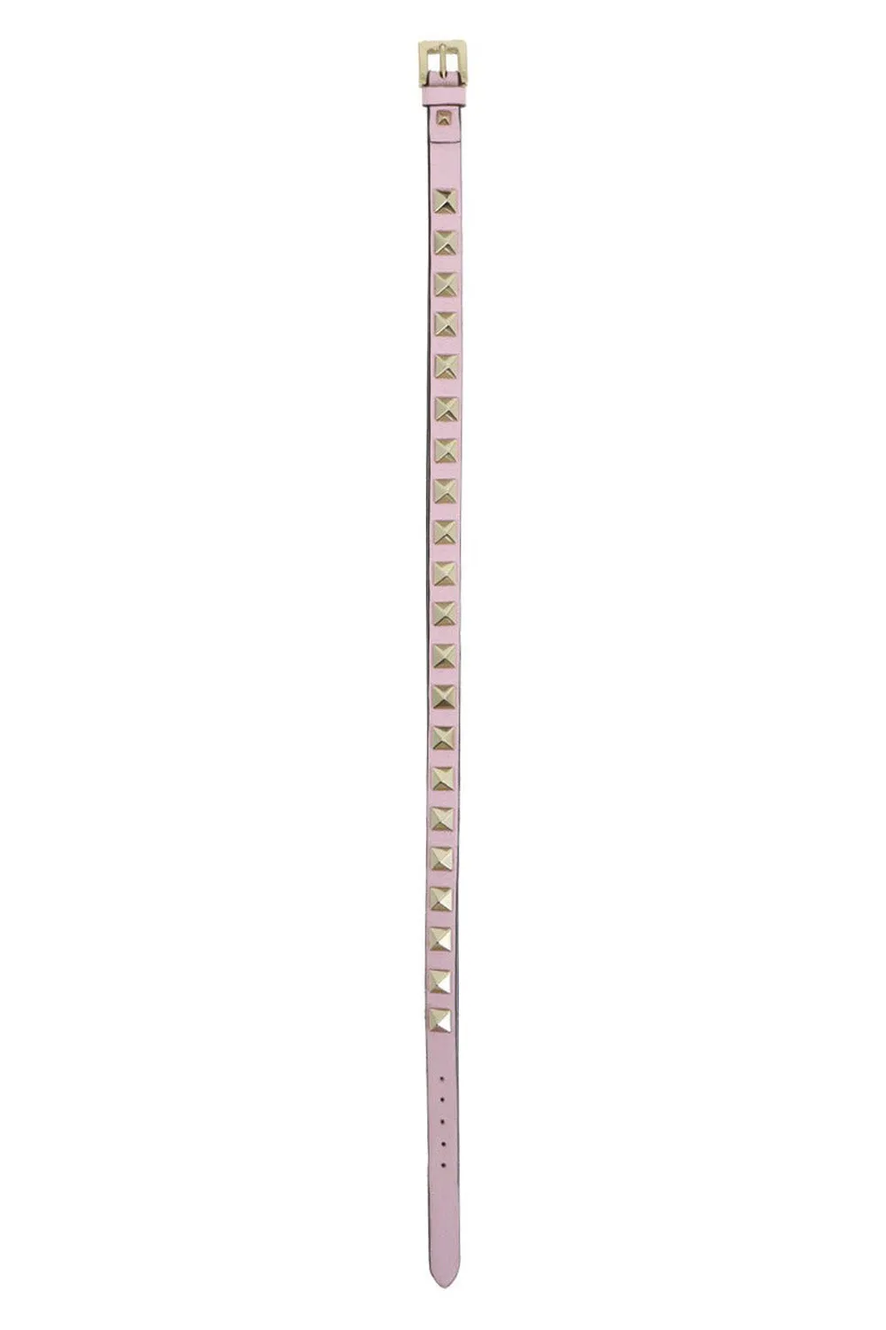 ROCKSTUD WRAP LEATHER CUFF ROSE QUARTZ