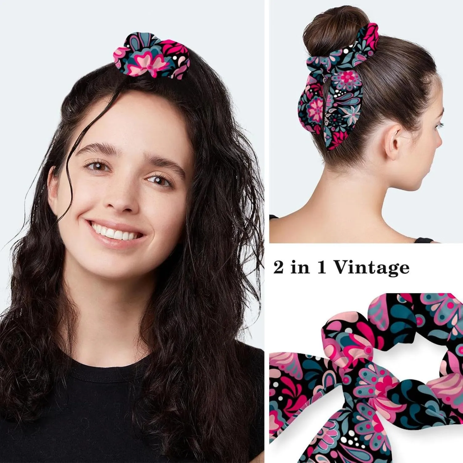 Scrub Cap with Scrunchies, Rainbow Working Hat Hair Cover, Elastic Bandage Tie Back Hats for Women