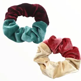 Set 2 scrunchies haarelastieken velvet duo colors