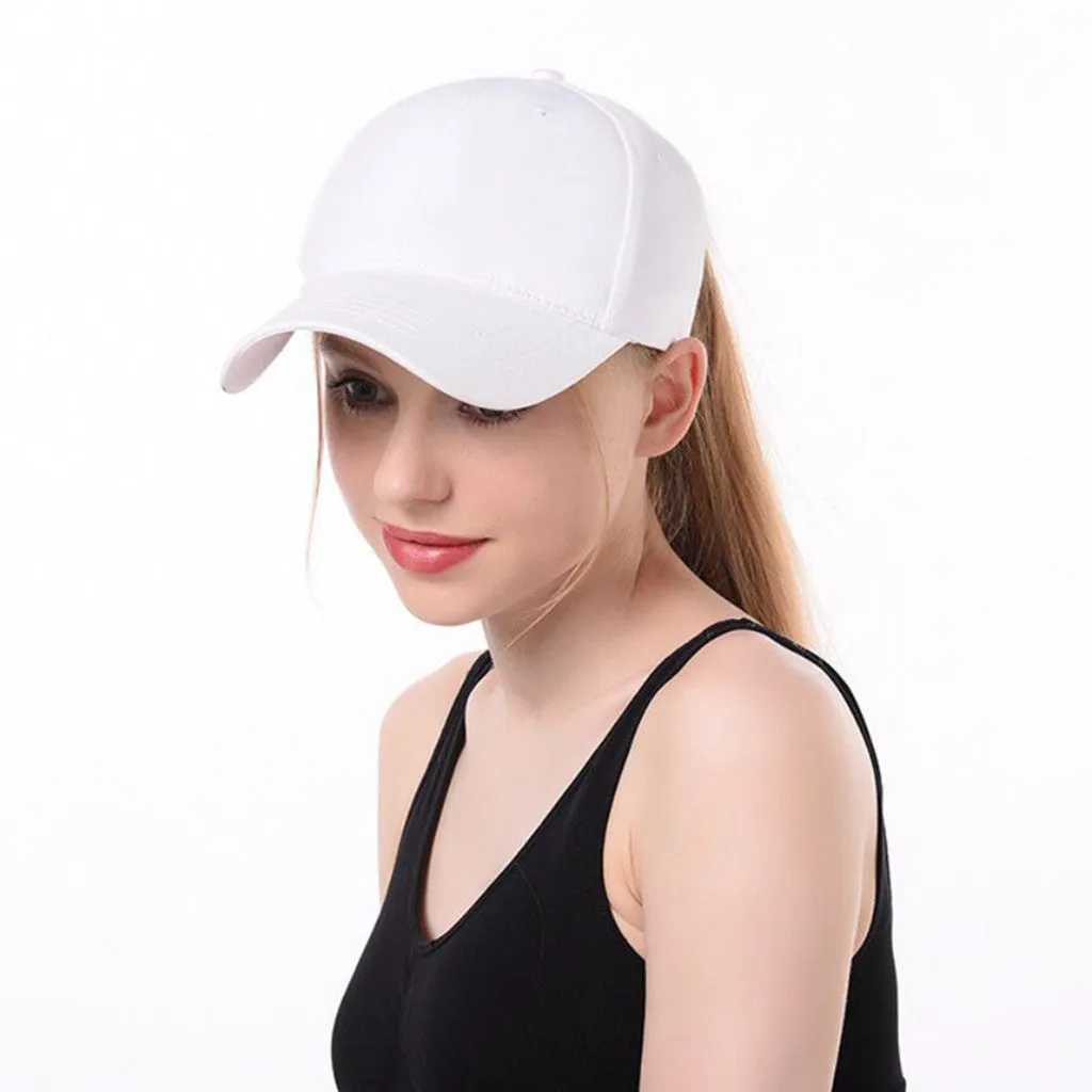 Sidiou Group Ponytail Messy Buns Trucker Plain Solid Fashion Baseball Visor Cap  Dad Casual Hats