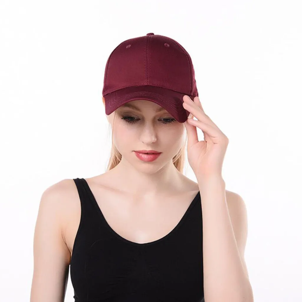 Sidiou Group Ponytail Messy Buns Trucker Plain Solid Fashion Baseball Visor Cap  Dad Casual Hats