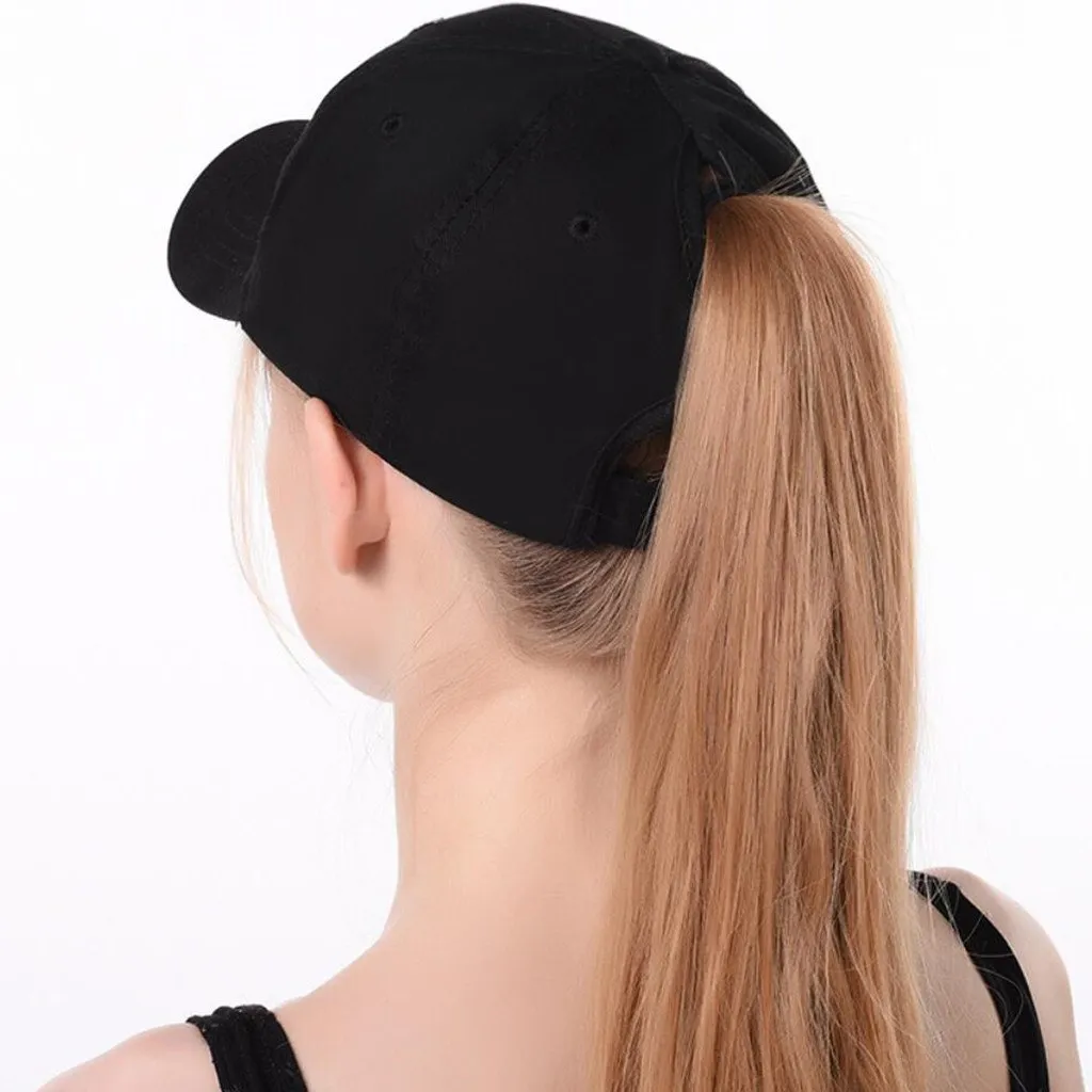 Sidiou Group Ponytail Messy Buns Trucker Plain Solid Fashion Baseball Visor Cap  Dad Casual Hats