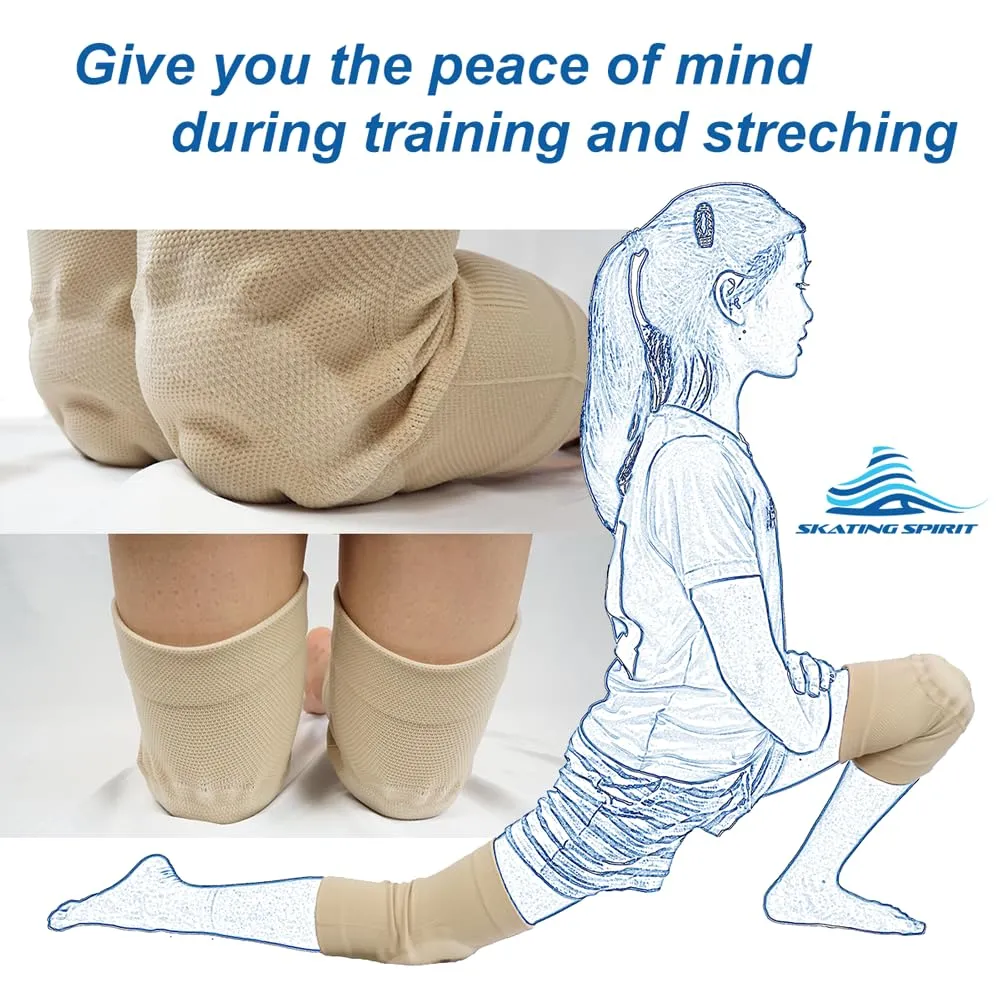 SKATINGSPIRIT Gel Knee Pads (1 Pair), Cushion and Support Knee Cap for Dancing Figure Skating Gymnastic, Youth and Adult (Black Small)