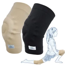 SKATINGSPIRIT Gel Knee Pads (1 Pair), Cushion and Support Knee Cap for Dancing Figure Skating Gymnastic, Youth and Adult (Black Small)