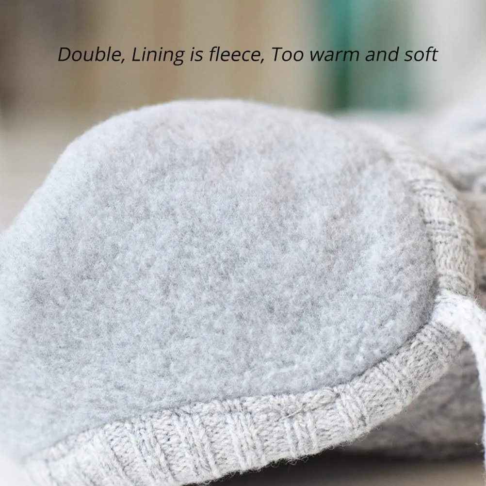 SOMALER Toddler Baby Boys Girls Winter Hat Kids Ear Flap Warm Fleece Lined Knit Beanie Fur Pom Hat