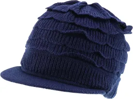 Thick 100% Acrylic Knit Winter Warm Cuff Beanie Visor