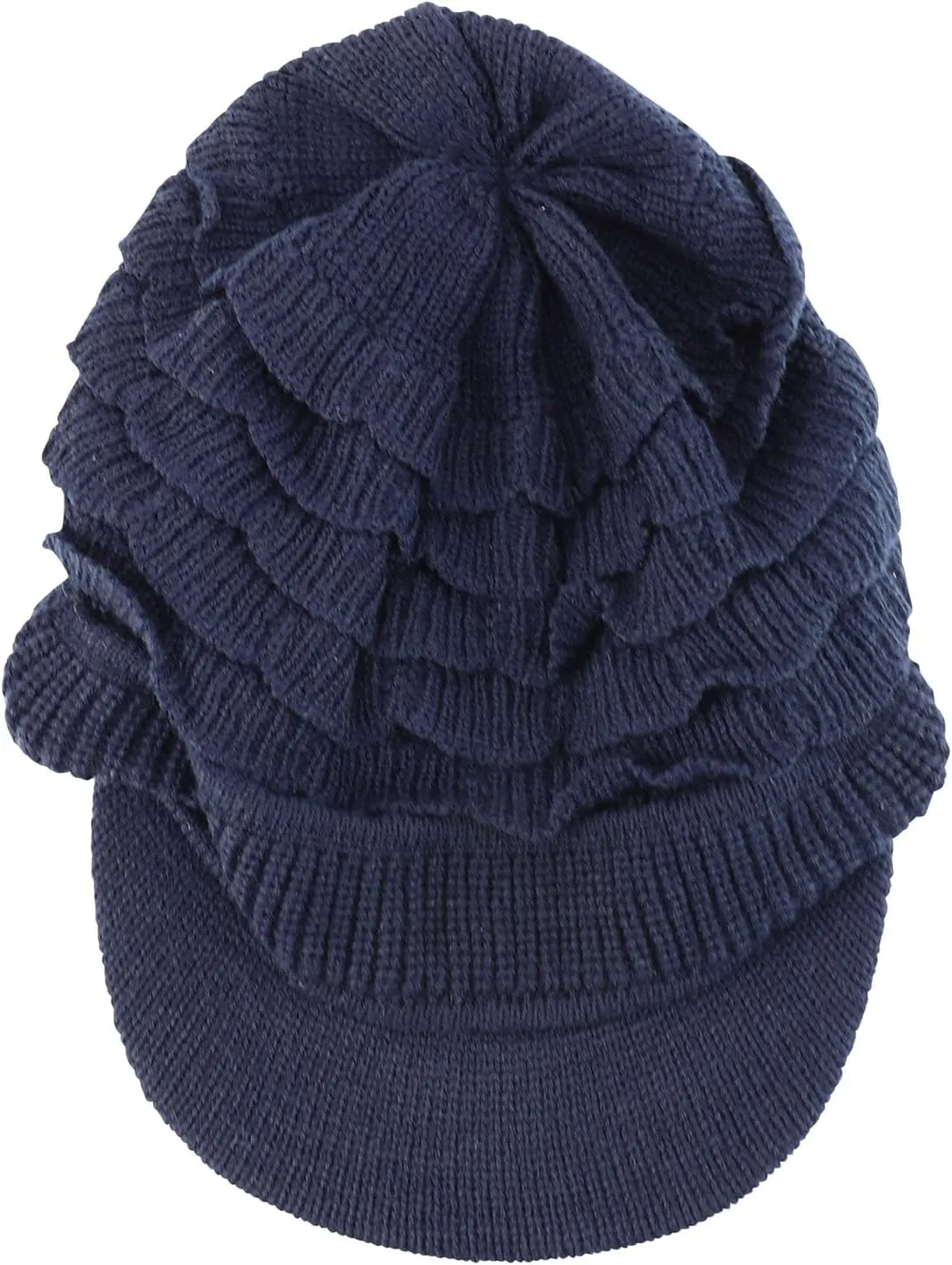 Thick 100% Acrylic Knit Winter Warm Cuff Beanie Visor