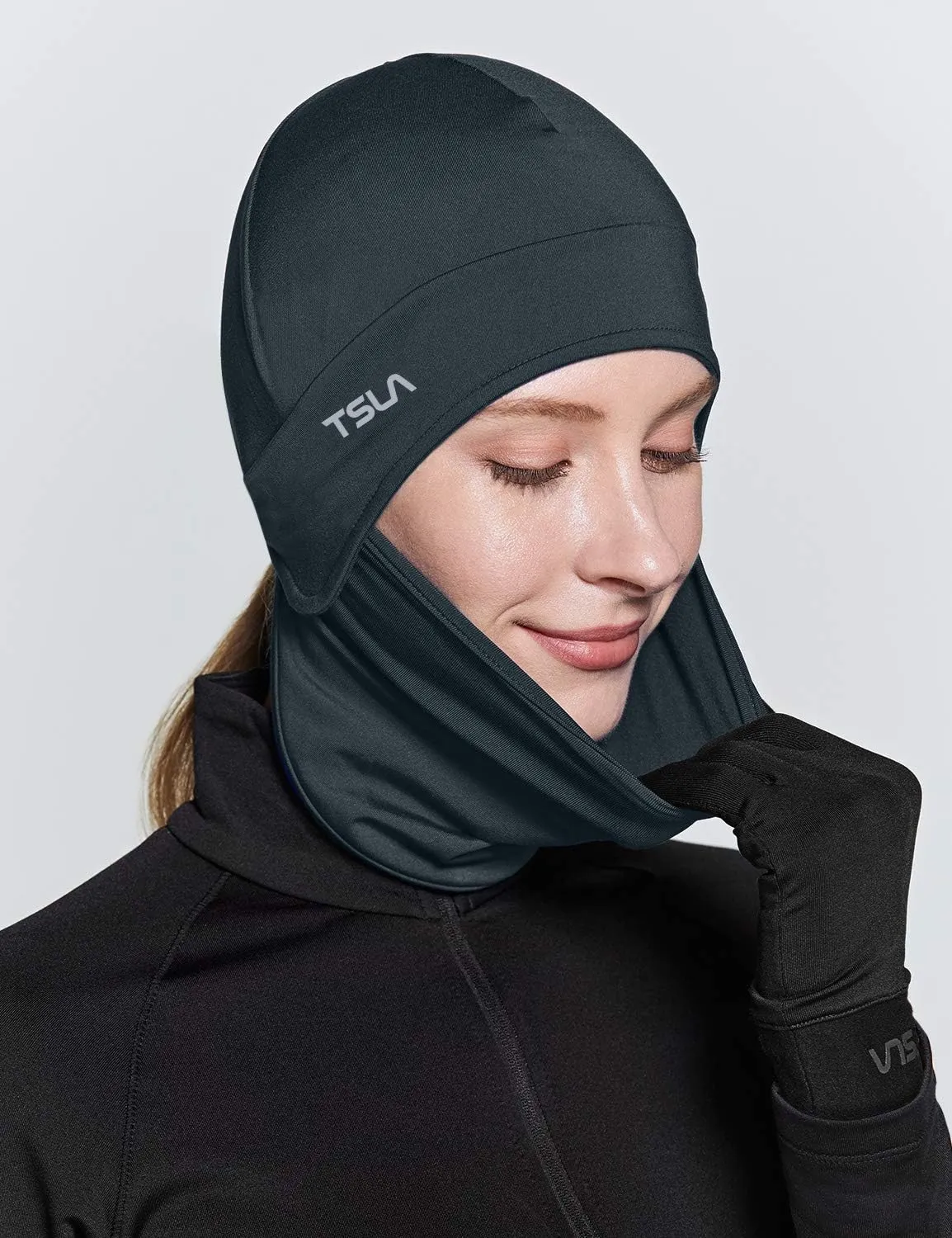 TSLA Men and Women Thermal Fleece Skull Cap, Winter Ski Cycling Under Helmet Liner, Running Beanie Hat
