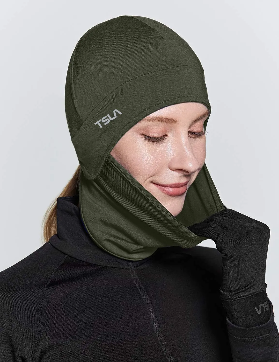 TSLA Men and Women Thermal Fleece Skull Cap, Winter Ski Cycling Under Helmet Liner, Running Beanie Hat