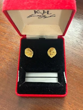 Vintage Kenneth Jay Lane KJL Lion Clip on Earrings
