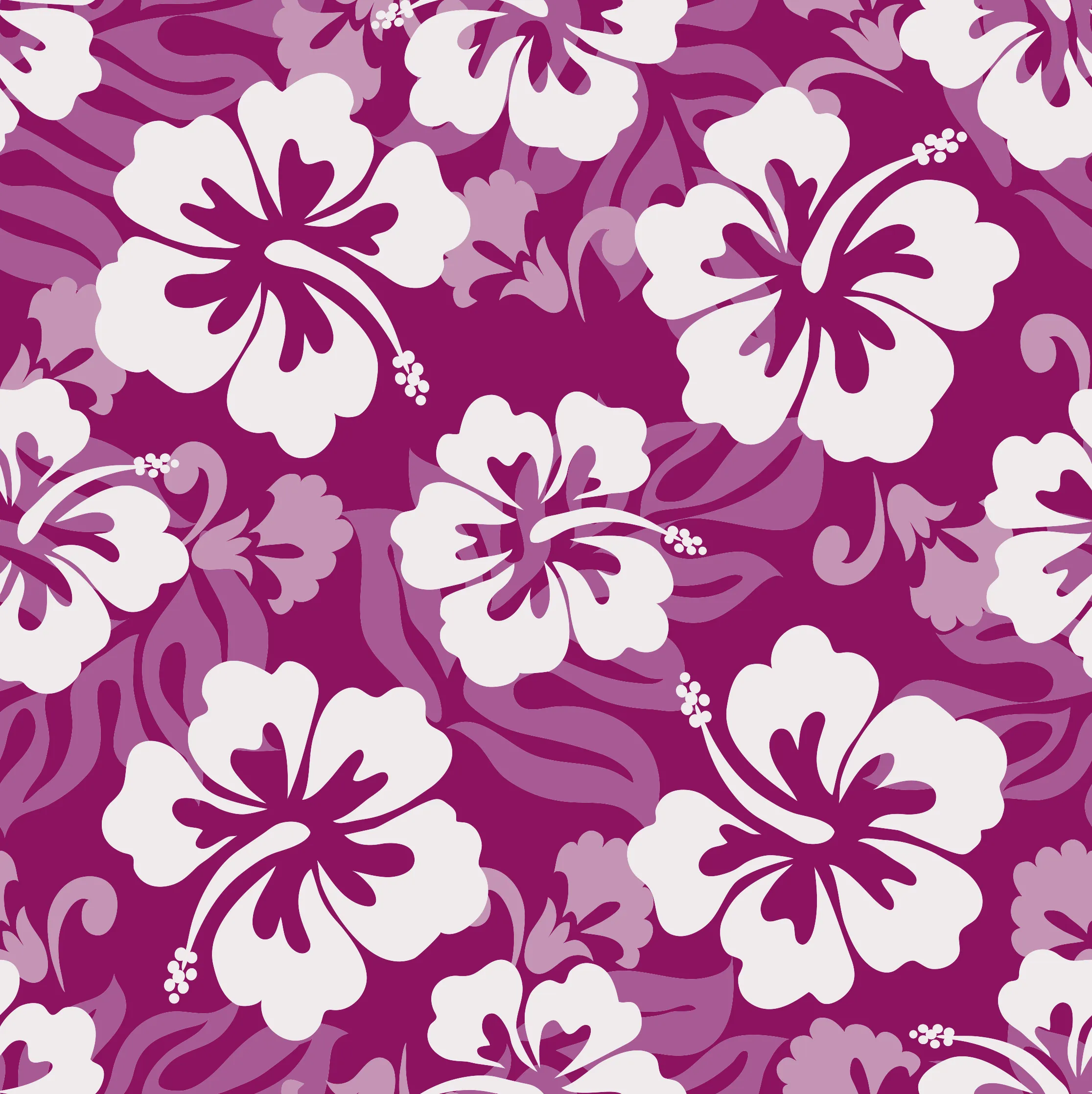 Viva Magenta Hawaiian Print