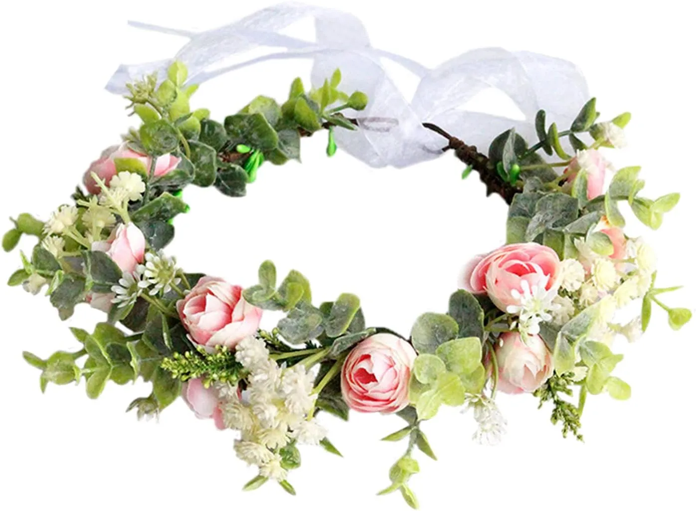 Vivivalue Floral Crown Flower Garland Headband Floral Headpiece Halo Wedding Party Photos