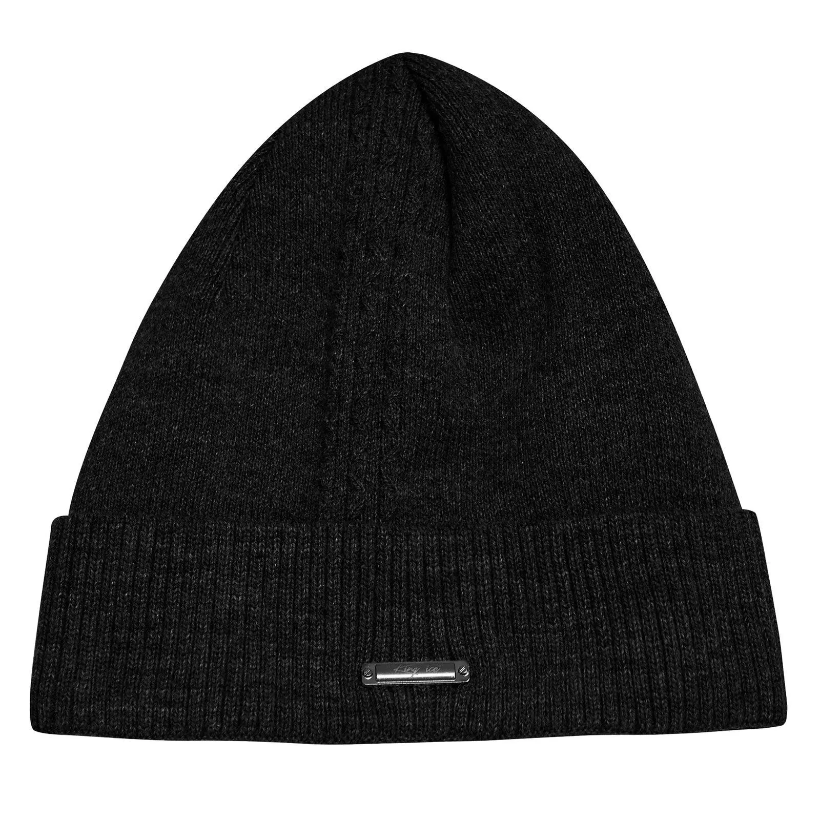 W5971 - Unisex Wooly Knitted Beanie Ski Hat Warm Winter Turn Up Chunky