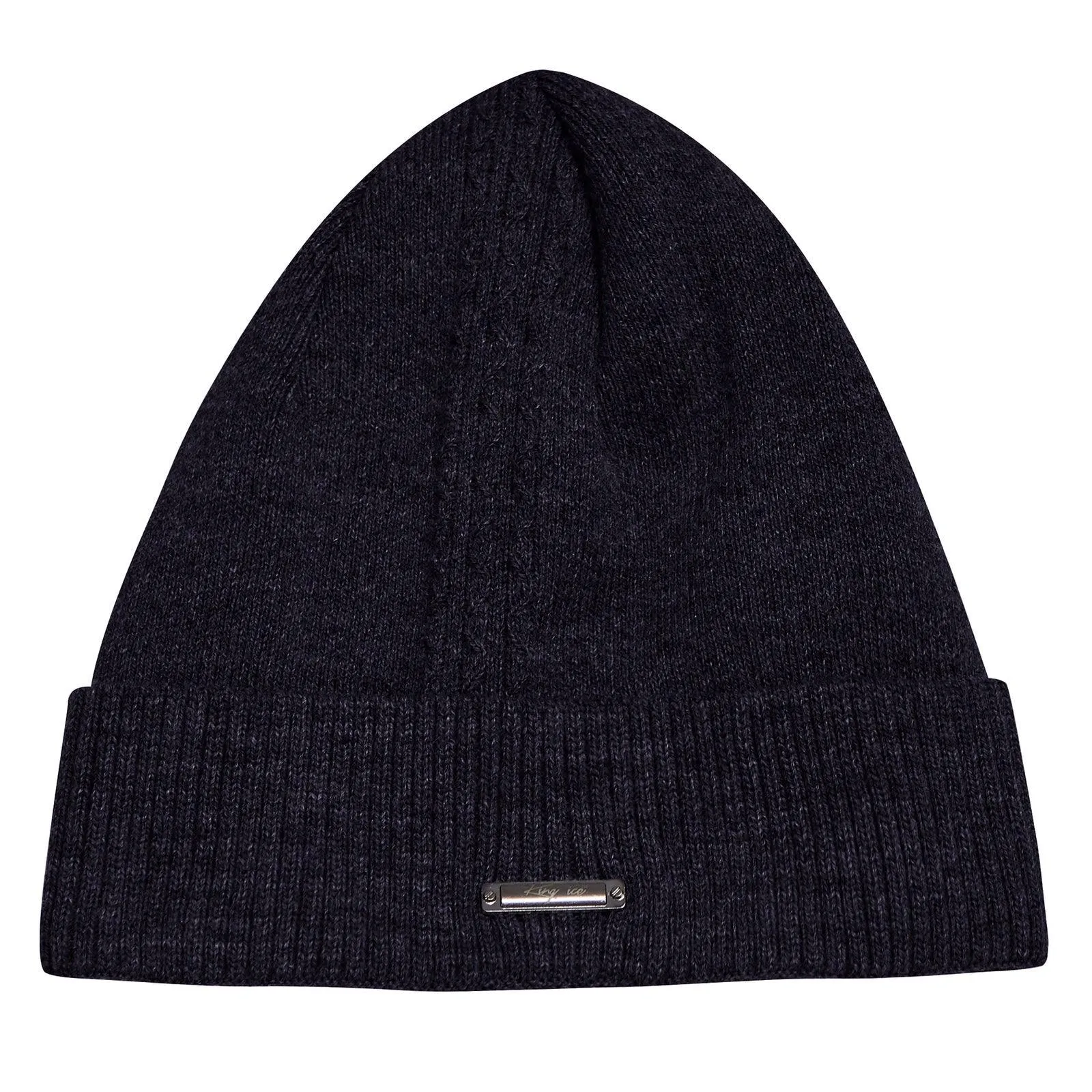 W5971 - Unisex Wooly Knitted Beanie Ski Hat Warm Winter Turn Up Chunky