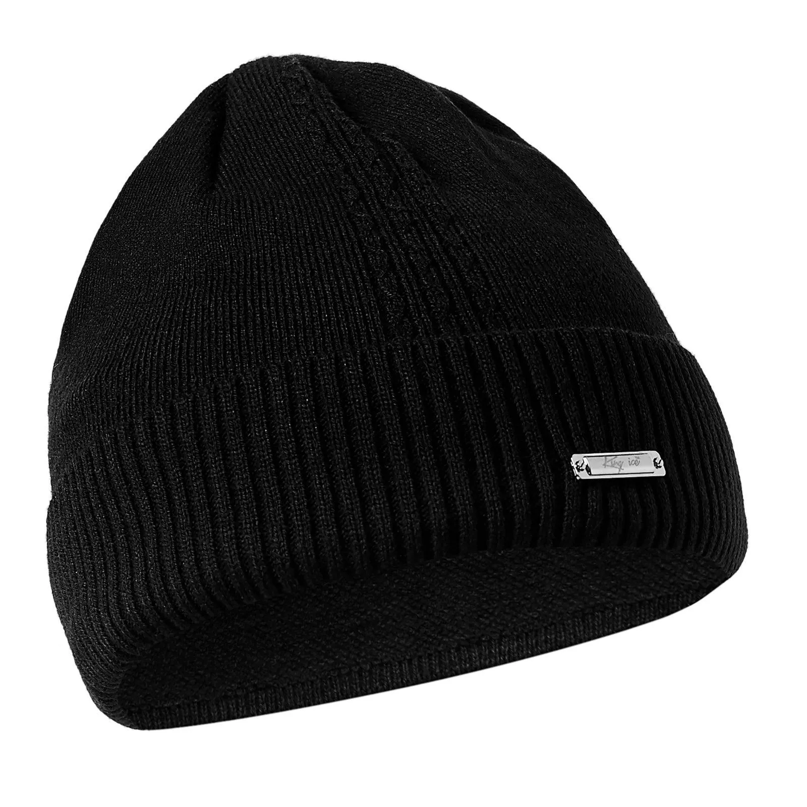 W5971 - Unisex Wooly Knitted Beanie Ski Hat Warm Winter Turn Up Chunky