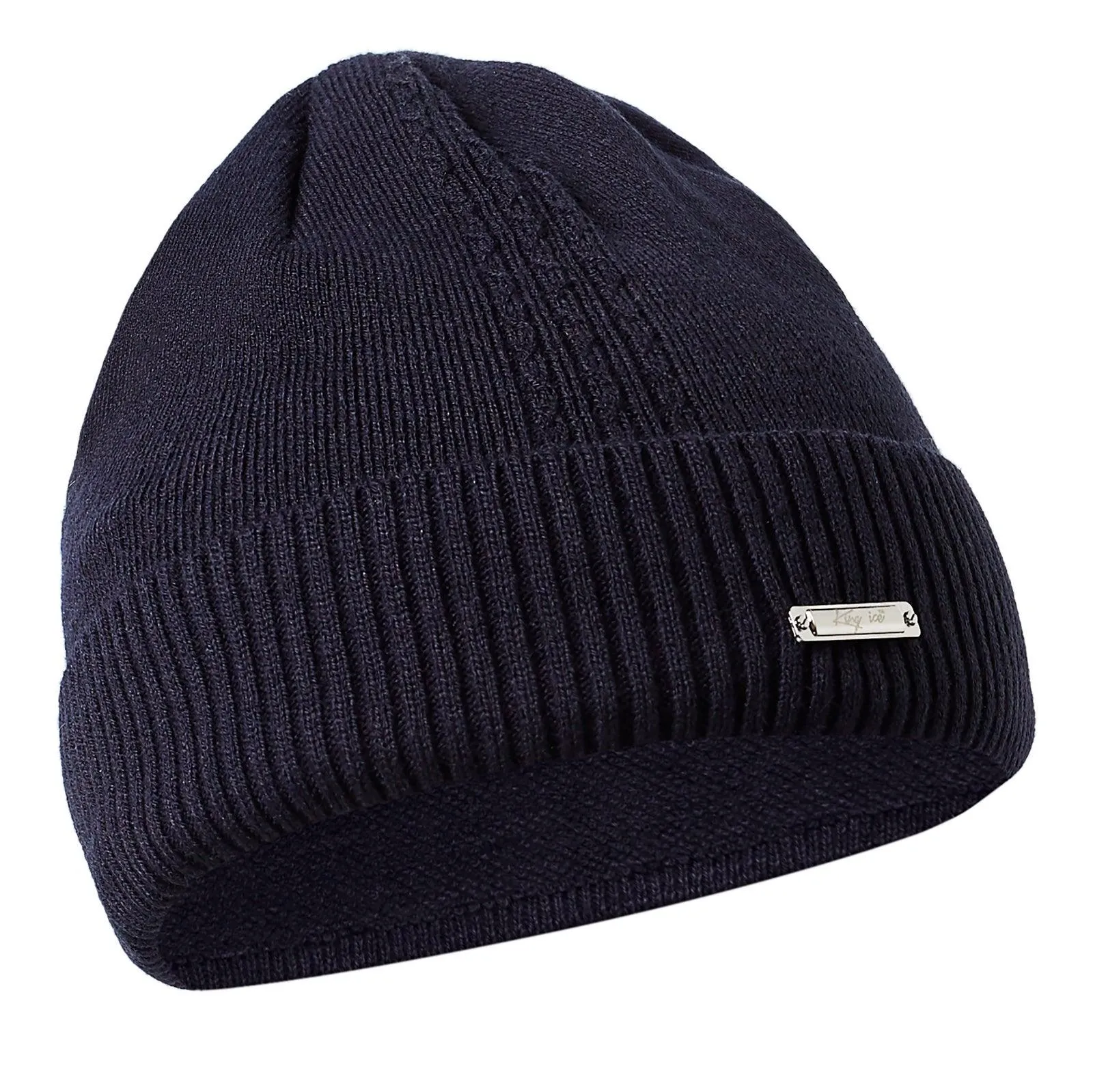 W5971 - Unisex Wooly Knitted Beanie Ski Hat Warm Winter Turn Up Chunky