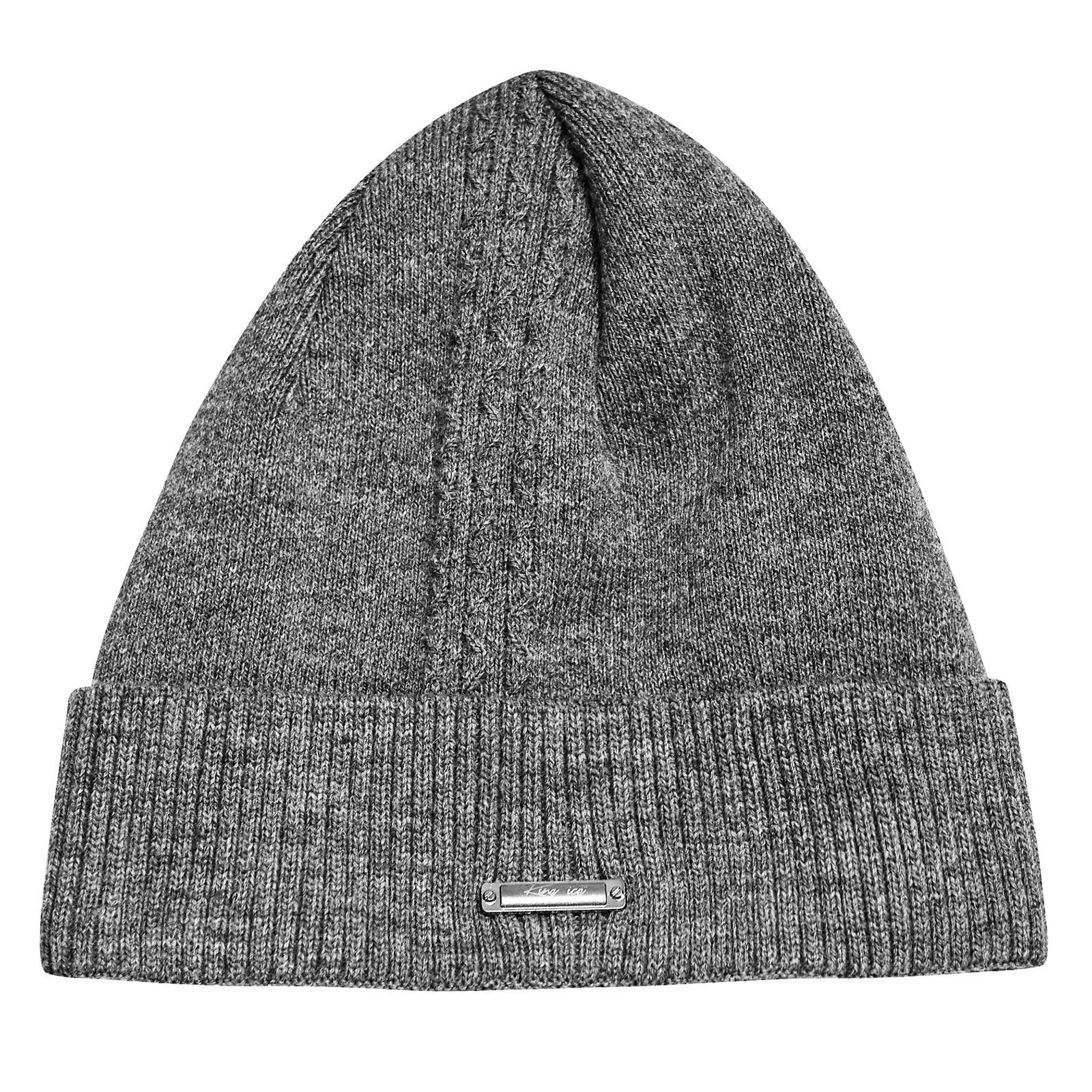 W5971 - Unisex Wooly Knitted Beanie Ski Hat Warm Winter Turn Up Chunky