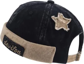 Washed Cotton Brimless Distressed Docker Cap Adjustable Street Casual Sailor Cap Skullcap Beanie Hat Landlord Hats